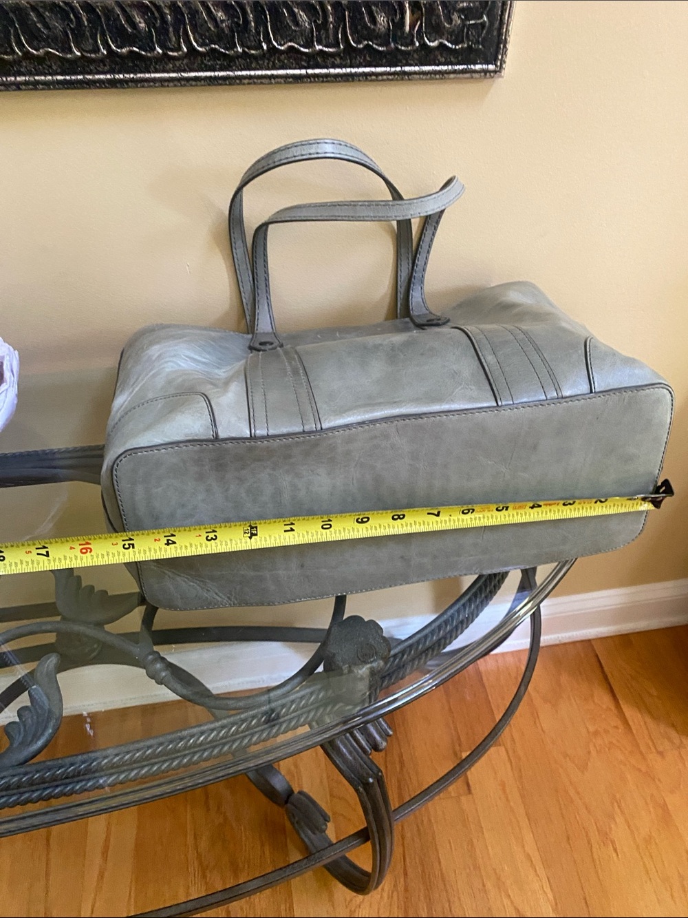 NWT FRYE $358 Fern Sage Green Distressed Leather Shoulder Tote w/Frye Duster bag - Picture 10 of 14